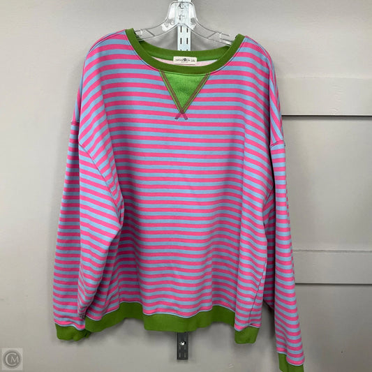 Sweatshirt Crewneck By Natural Life In Striped Pattern, Size: L