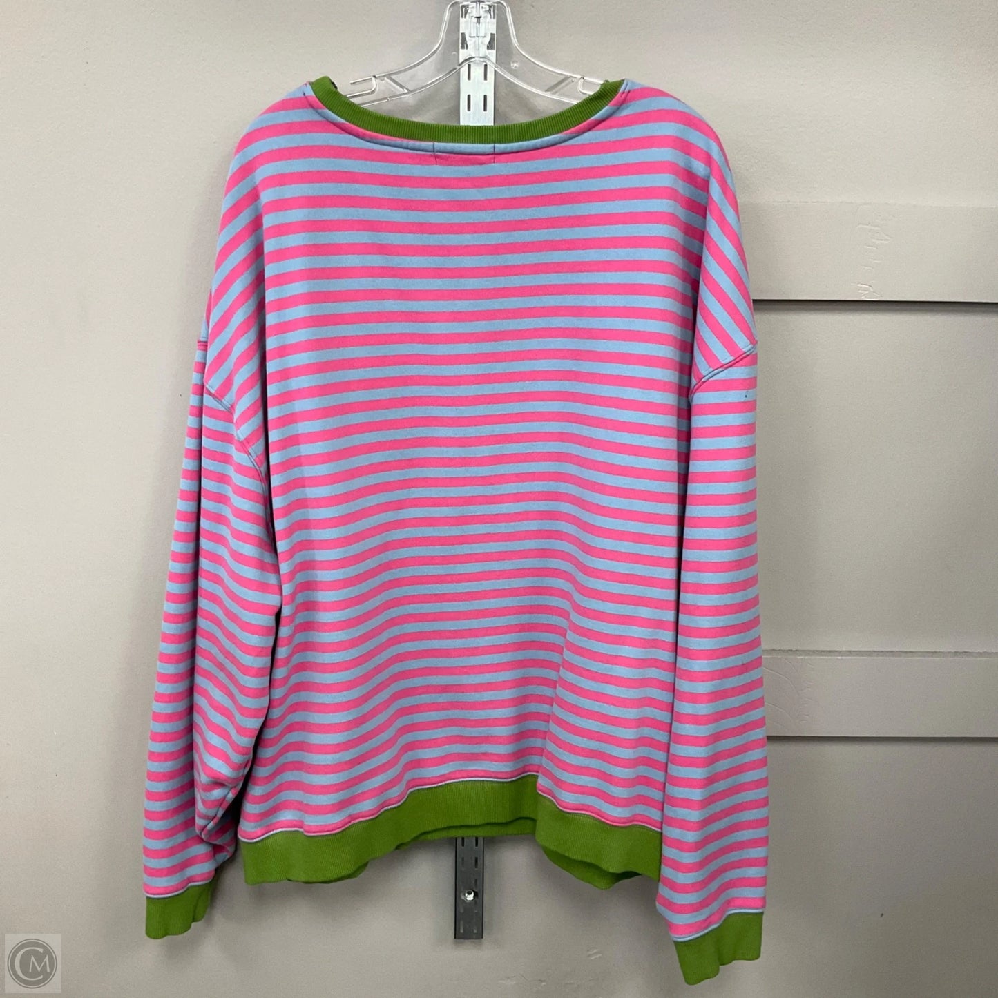 Sweatshirt Crewneck By Natural Life In Striped Pattern, Size: L