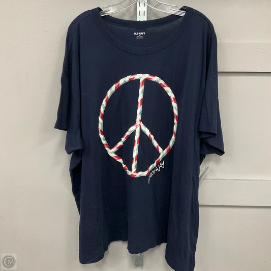 Top Short Sleeve By Old Navy In Navy, Size: 4x