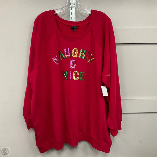 Sweatshirt Crewneck By Torrid In Red, Size: 4x