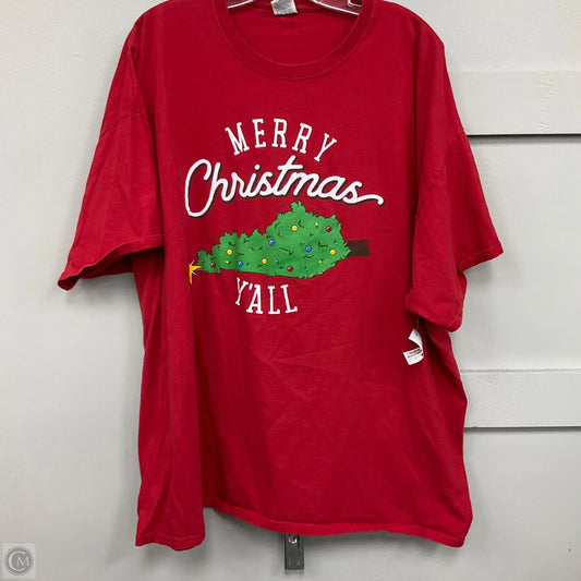 Top Short Sleeve By Jerzees In Red, Size: 3x