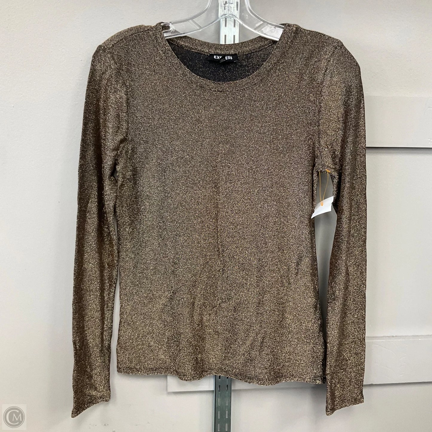 Top Long Sleeve By Express In Gold, Size: M