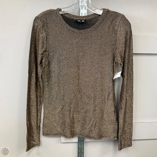 Top Long Sleeve By Express In Gold, Size: M