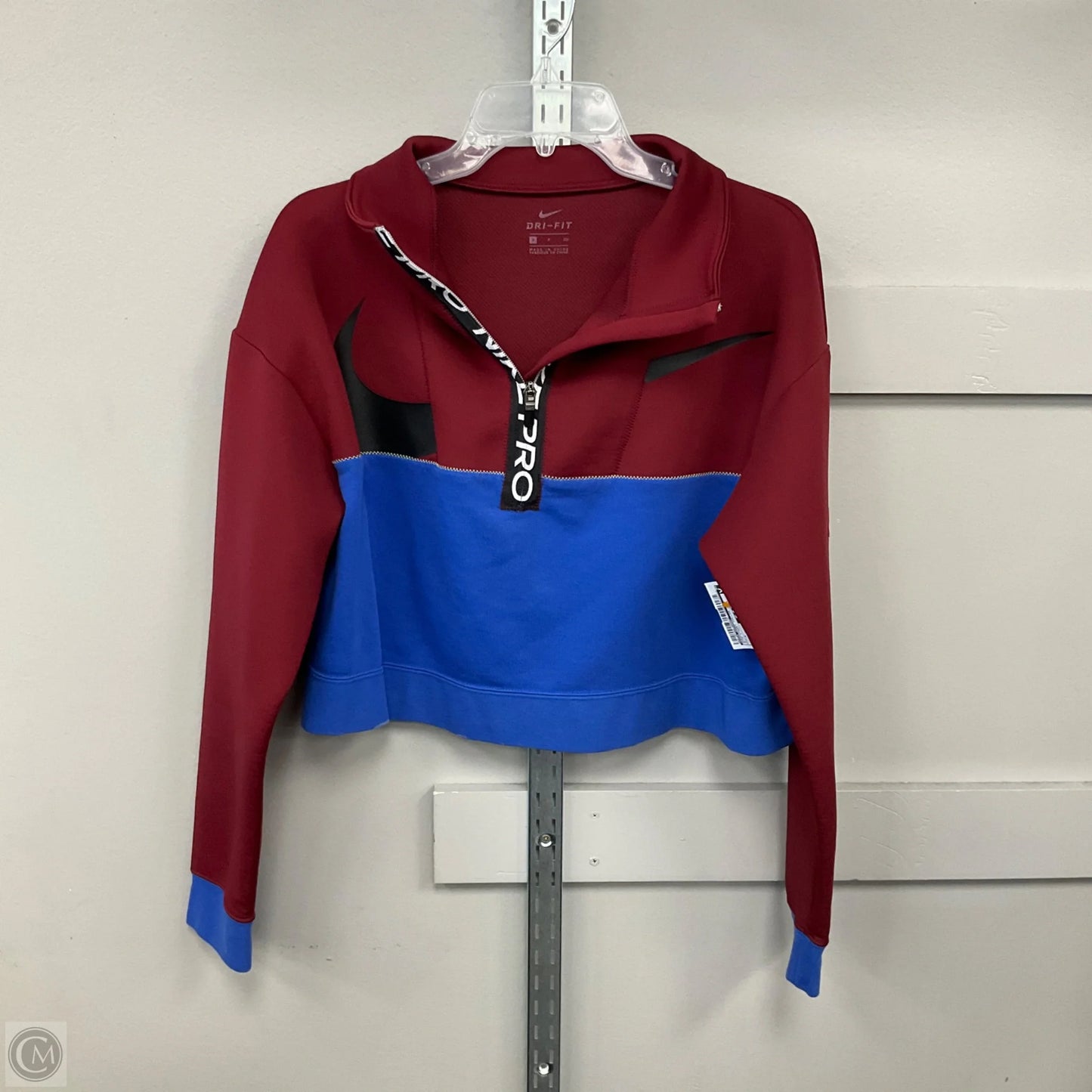 Sweatshirt Collar By Nike Apparel In Blue & Red, Size: S