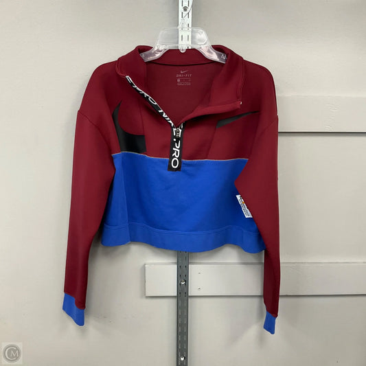 Sweatshirt Collar By Nike Apparel In Blue & Red, Size: S