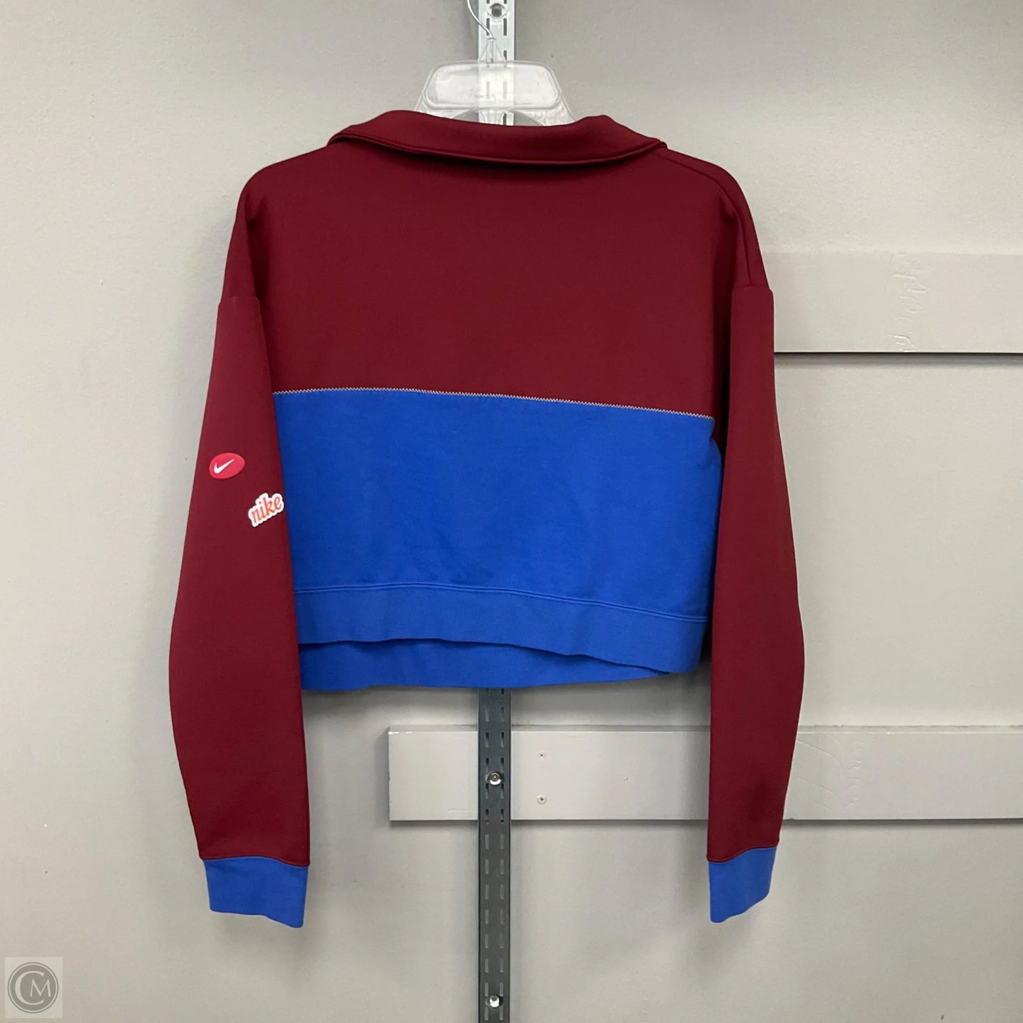 Sweatshirt Collar By Nike Apparel In Blue & Red, Size: S