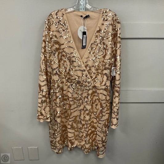 Dress Party Short By Boohoo Boutique In Beige, Size: 18