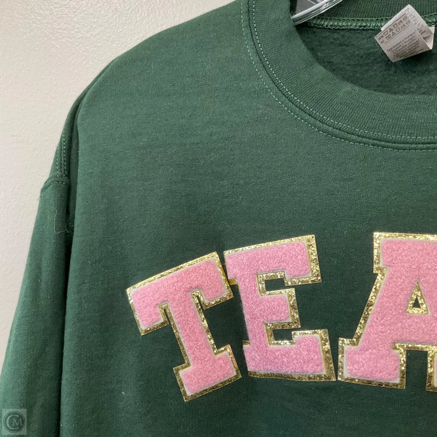 Teacher Sweatshirt Crewneck By Gildan In Green, Size: L