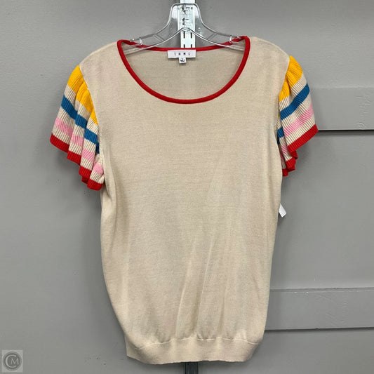 Sweater Short Sleeve By Thml In Tan, Size: L