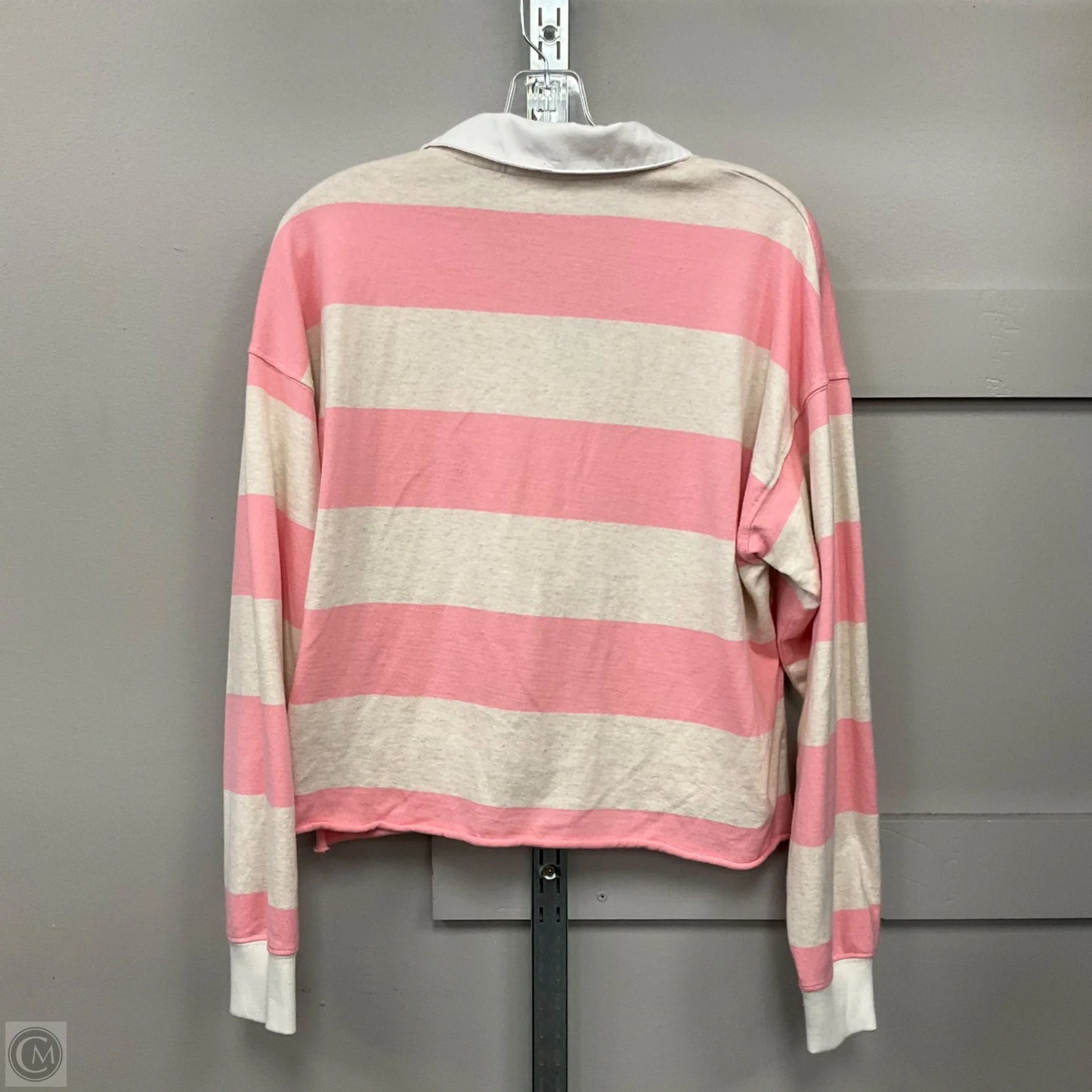 Top Long Sleeve By Aerie In Pink & Tan, Size: S