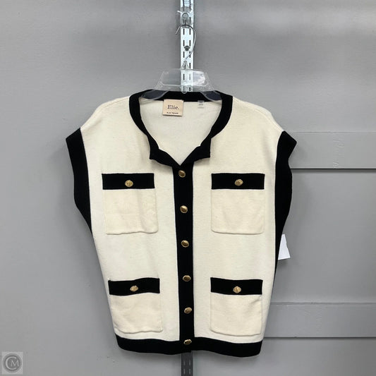 Cardigan By Elie Tahari In Black & Tan, Size: M