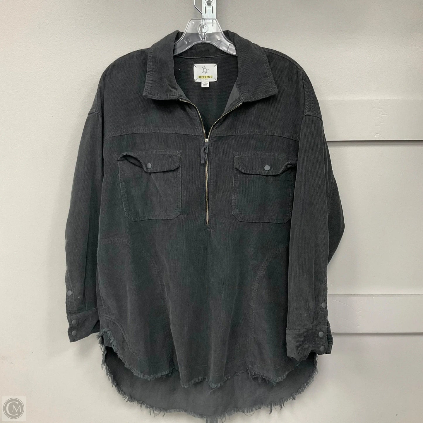 Top Long Sleeve By Offline By Aerie In Grey, Size: S