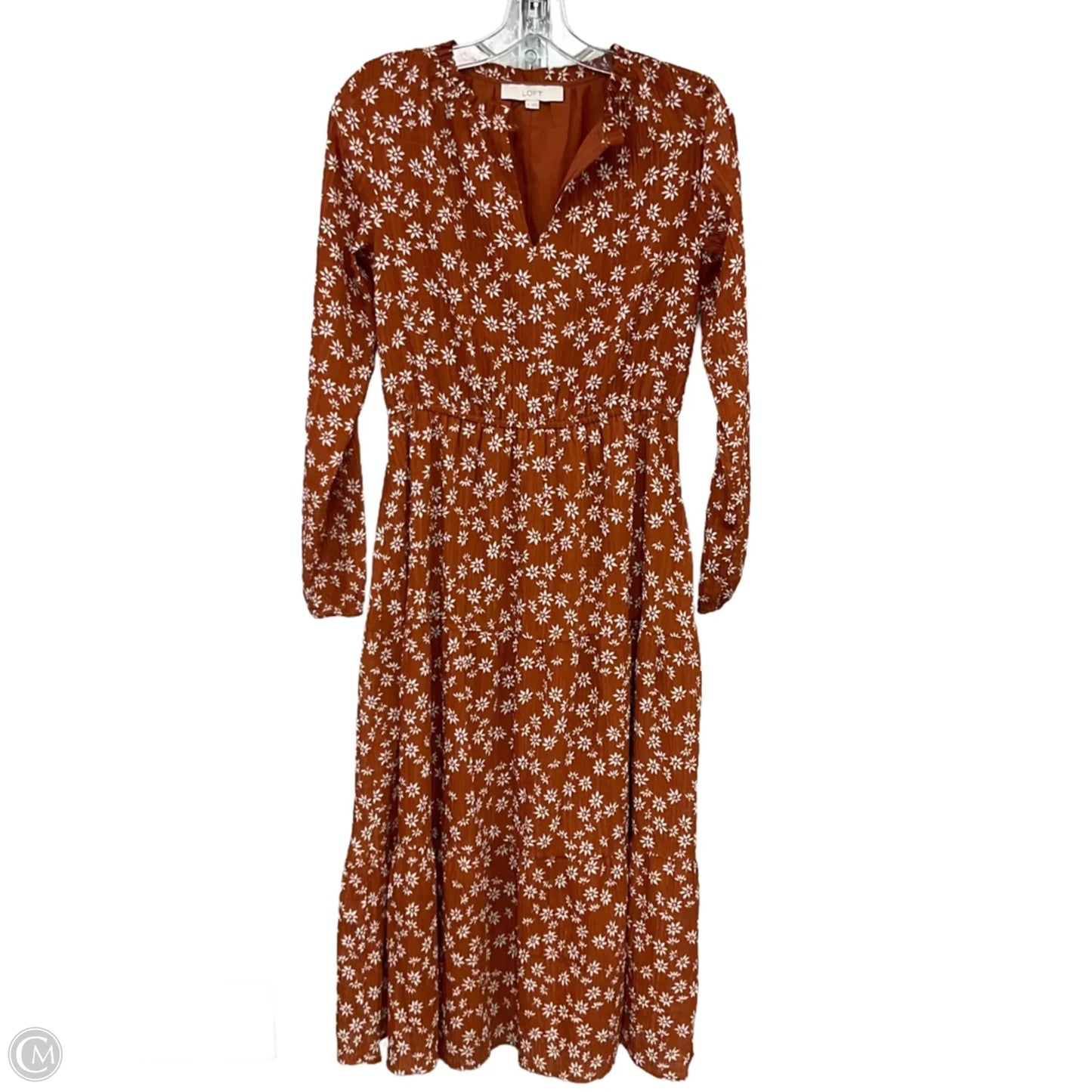 Dress Casual Maxi By Loft In Orange, Size: Xs