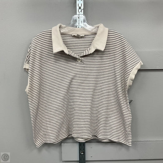 Top Short Sleeve By Atelier In Cream, Size: Xl