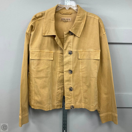 Jacket Denim By Ava & Viv In Yellow Denim, Size: 1x