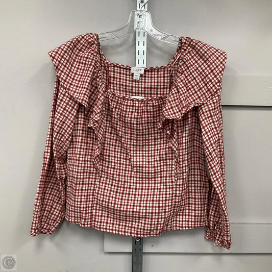 Top Long Sleeve By J. Crew In Red, Size: Xxs