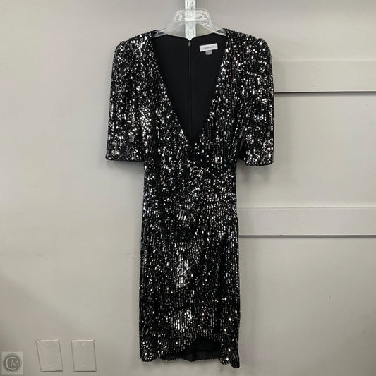 Dress Party Midi By Calvin Klein In Black & Silver, Size: 8