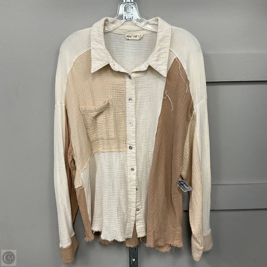 Top Long Sleeve By New In In Cream, Size: 2x