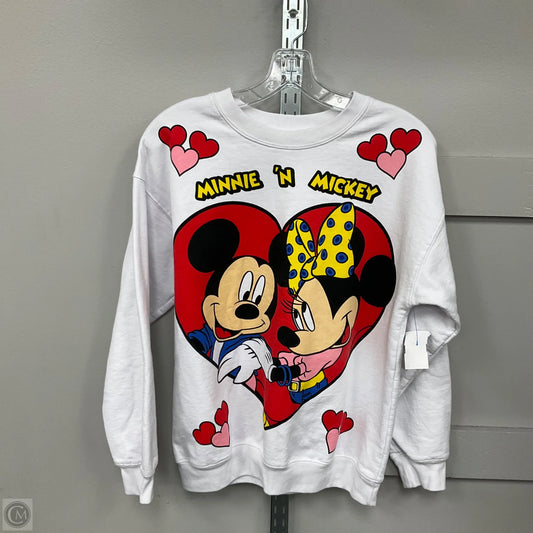 Sweatshirt Crewneck By Disney In Red & White, Size: Xs