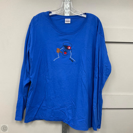 Top Long Sleeve By Gildan In Blue, Size: 3x