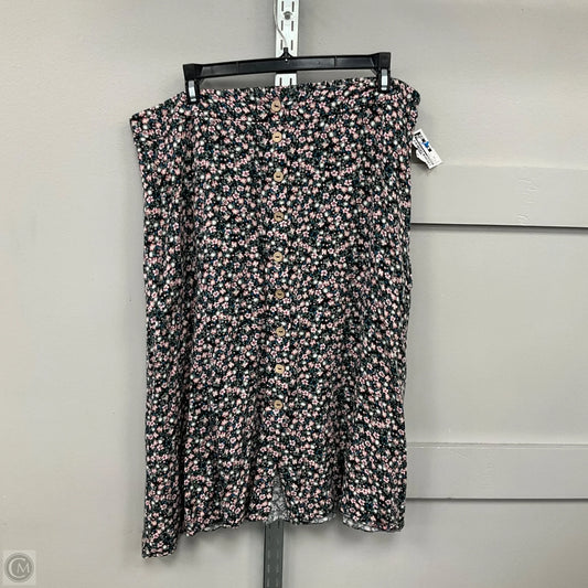 Skirt Midi By Maurices In Floral Print, Size: 16