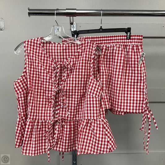 Shorts Set By Shein In Red & White, Size: 1x