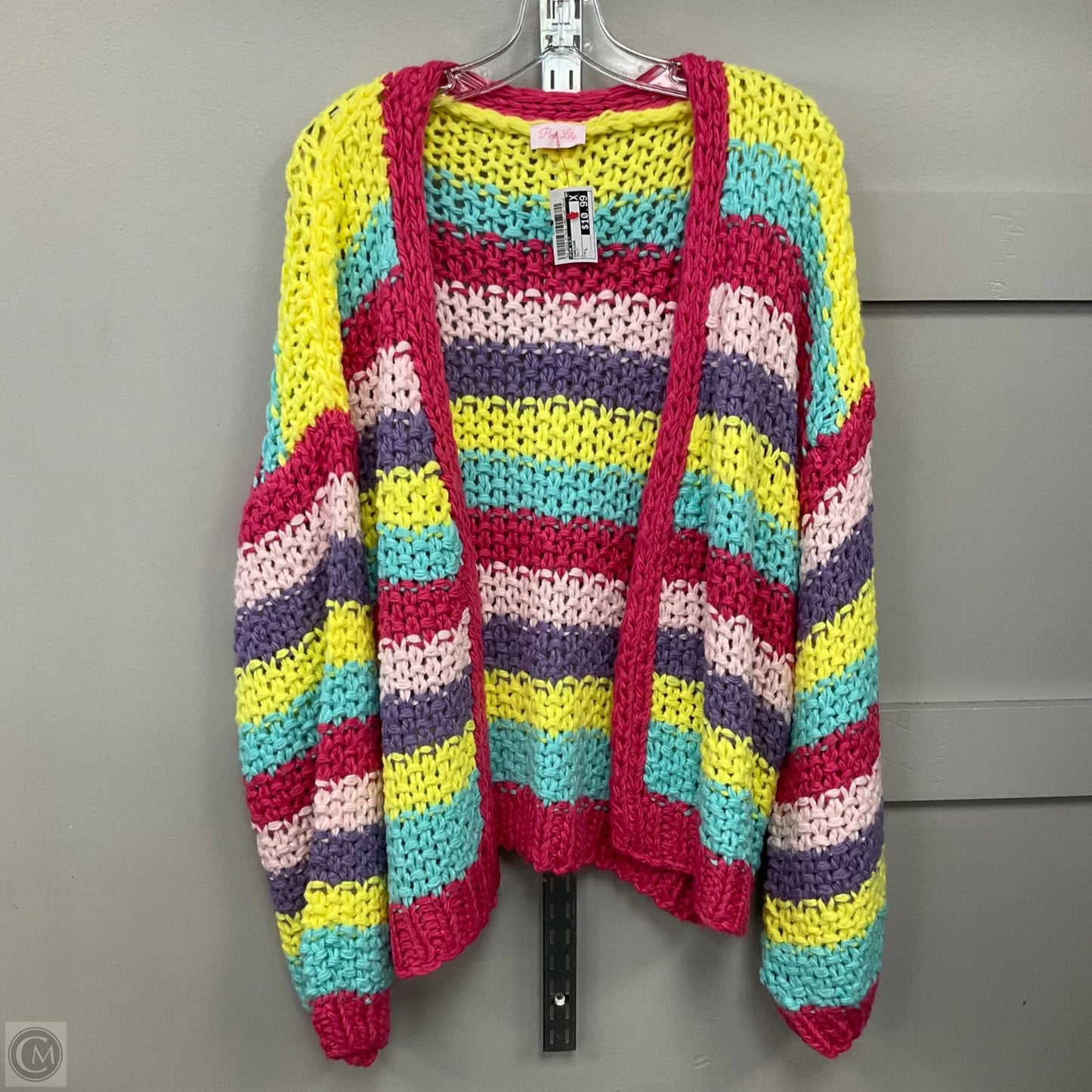 Cardigan By Pink Lily In Multi-colored, Size: L