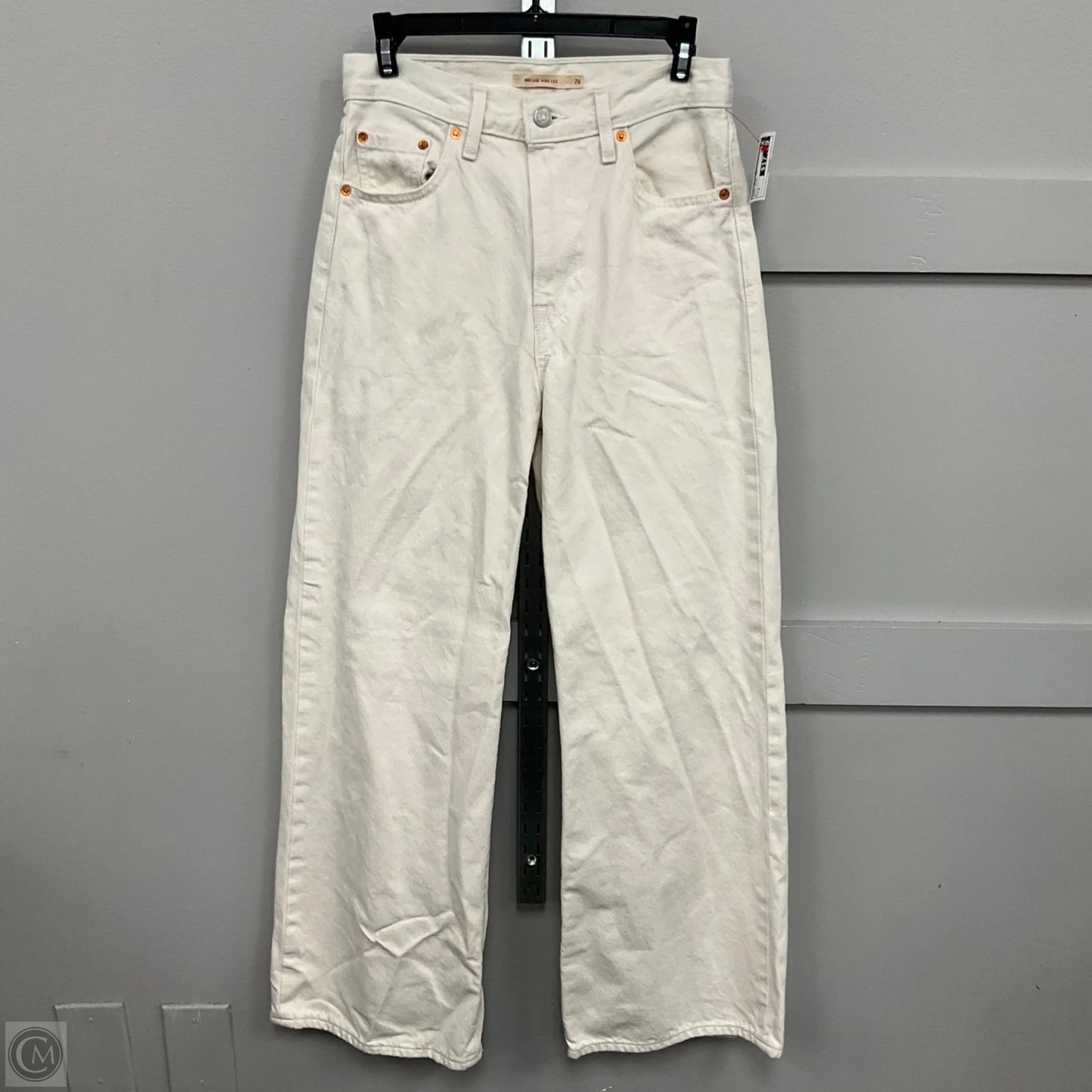 Jeans Wide Leg By Levis In Cream Denim, Size: 2