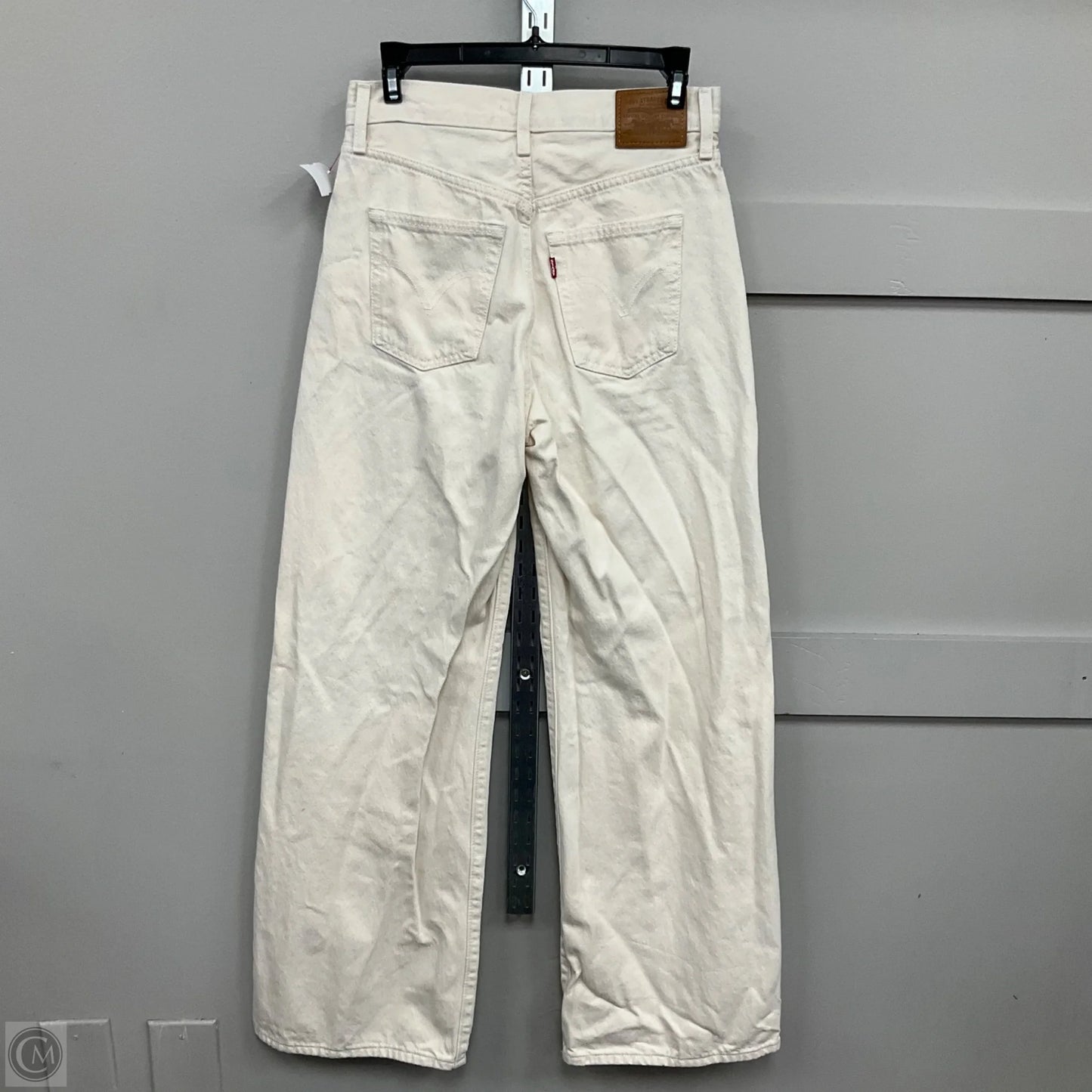 Jeans Wide Leg By Levis In Cream Denim, Size: 2