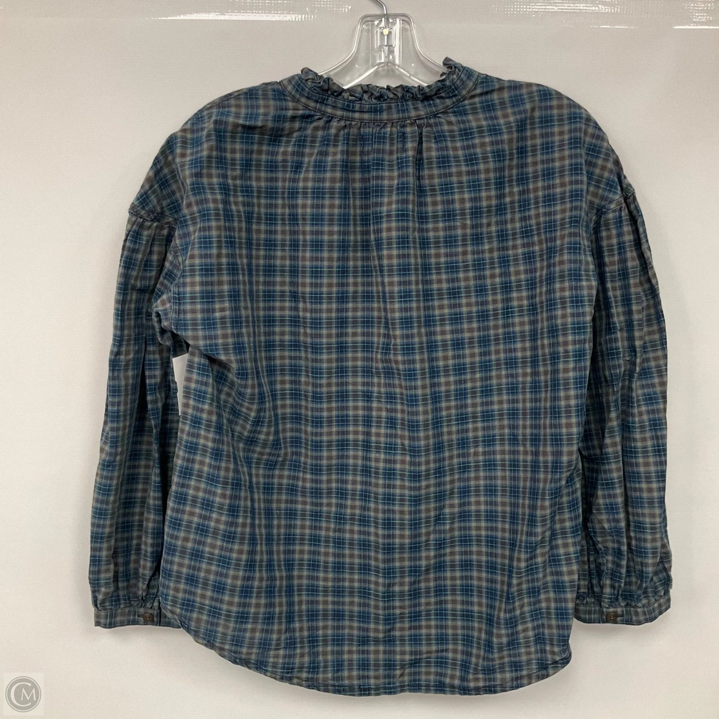 Top Long Sleeve By Madewell In Plaid Pattern, Size: M