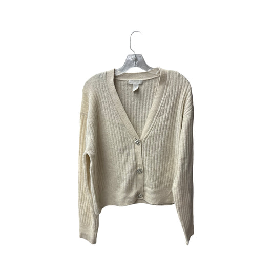 Sweater Cardigan By H&m In Cream, Size: M