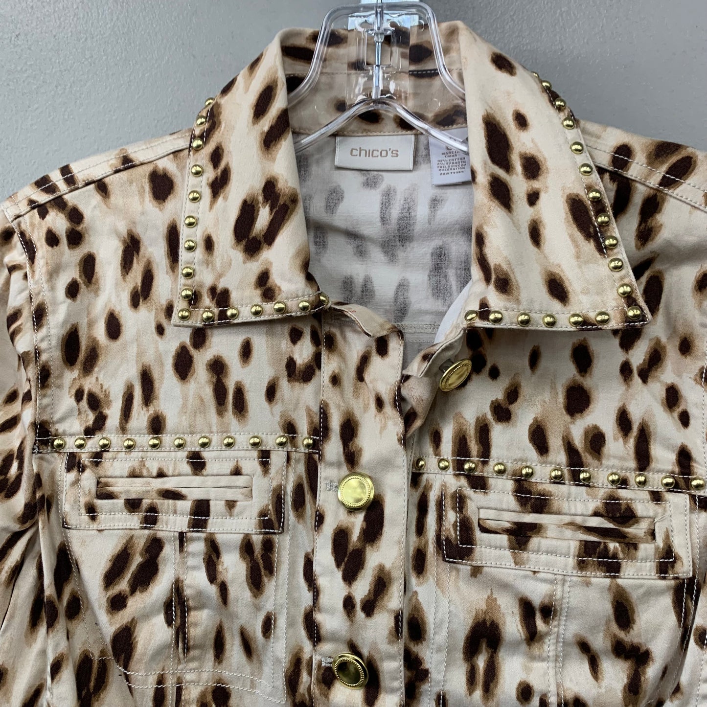 Top Long Sleeve By Chicos In Animal Print, Size: 0 (S)