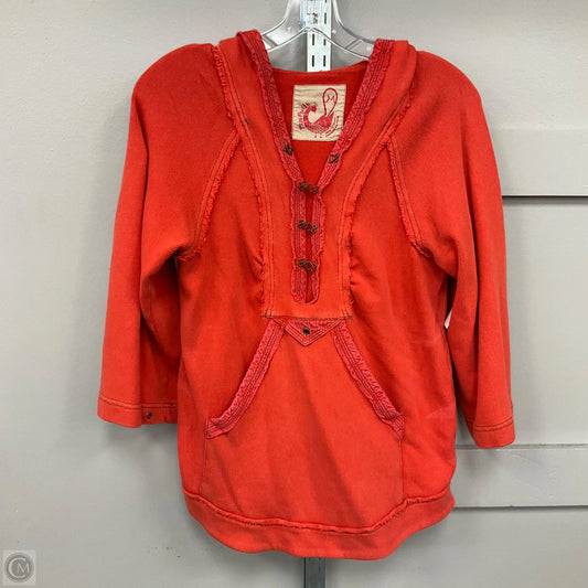 Sweatshirt Hoodie By Free People In Orange, Size: M