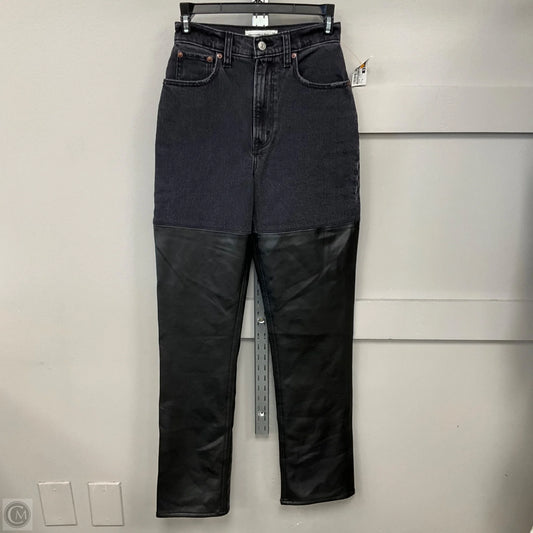 Jeans Straight By Abercrombie And Fitch In Black Denim, Size: 00