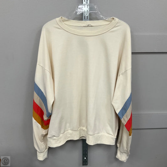 Sweatshirt Crewneck By Easel In Cream, Size: L