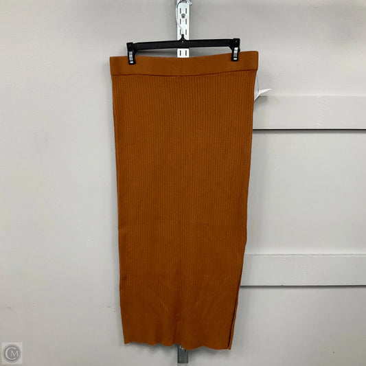 Skirt Midi By Francesca's In Brown, Size: L