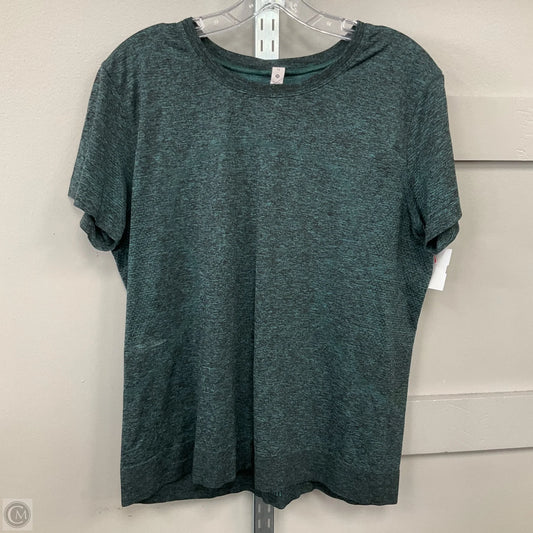 Athletic Top Short Sleeve By Lululemon In Green, Size: 12