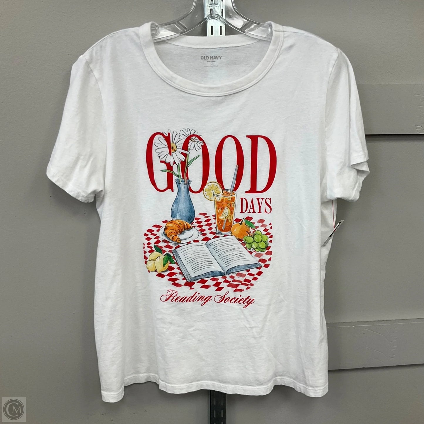 Top Short Sleeve By Old Navy In White, Size: L