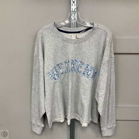 Sweatshirt Crewneck By Shiraleah In Grey, Size: M