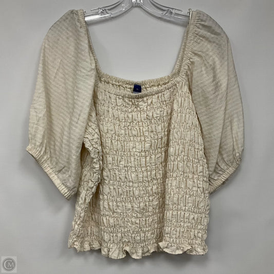 Top Short Sleeve By Old Navy In Cream, Size: Xl