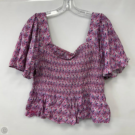 Top Short Sleeve By Simply Southern In Pink, Size: Xl