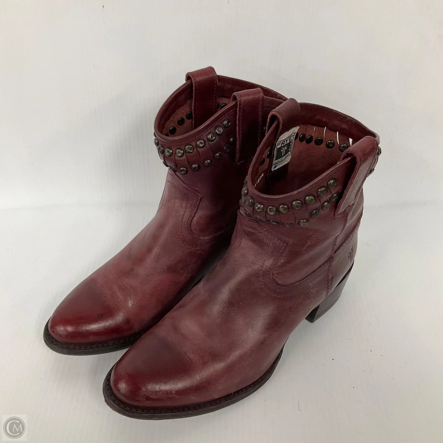 Boots Designer By Frye In Maroon, Size: 6.5