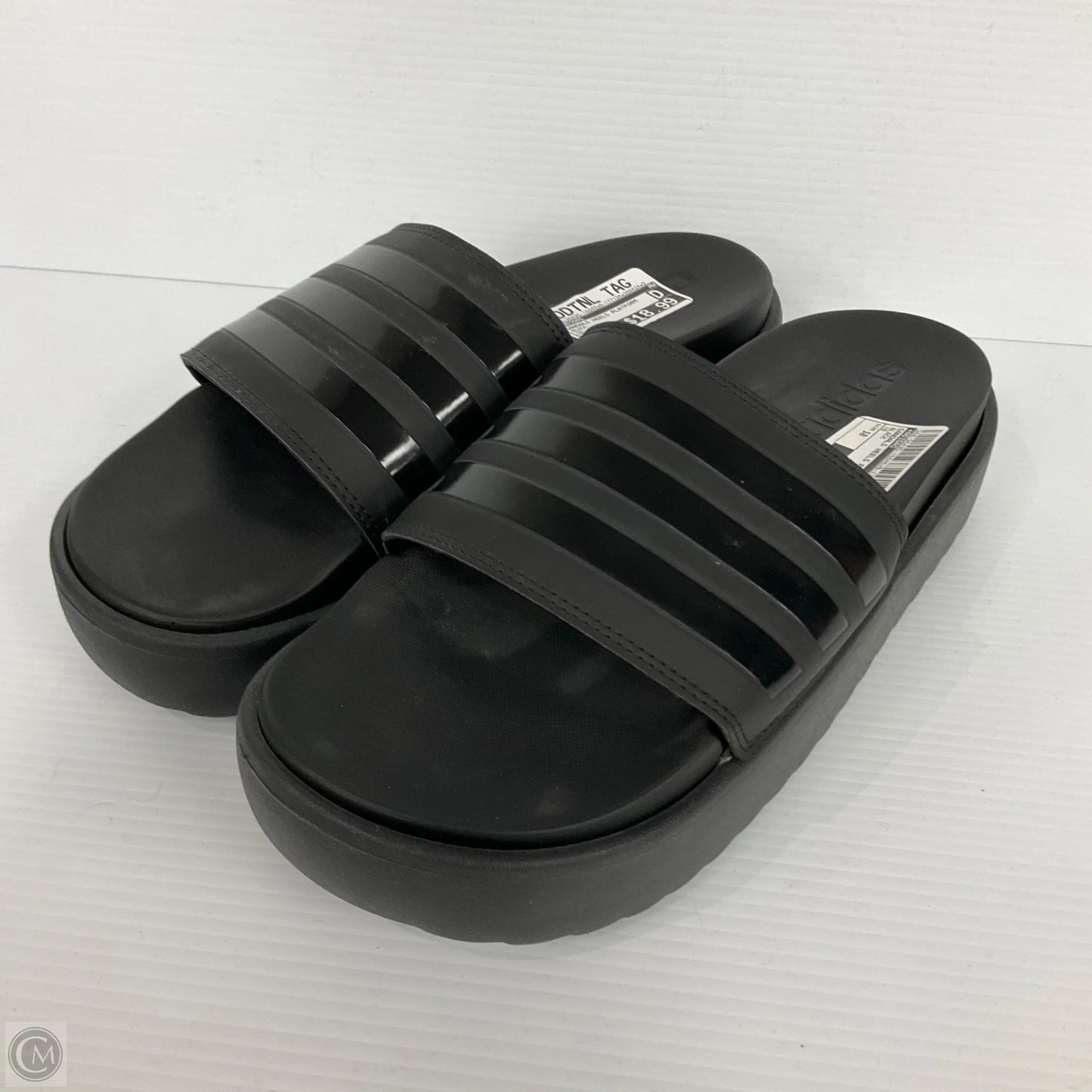 Sandals Heels Platform By Adidas In Black, Size: 10