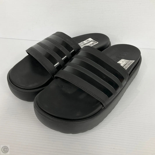 Sandals Heels Platform By Adidas In Black, Size: 10