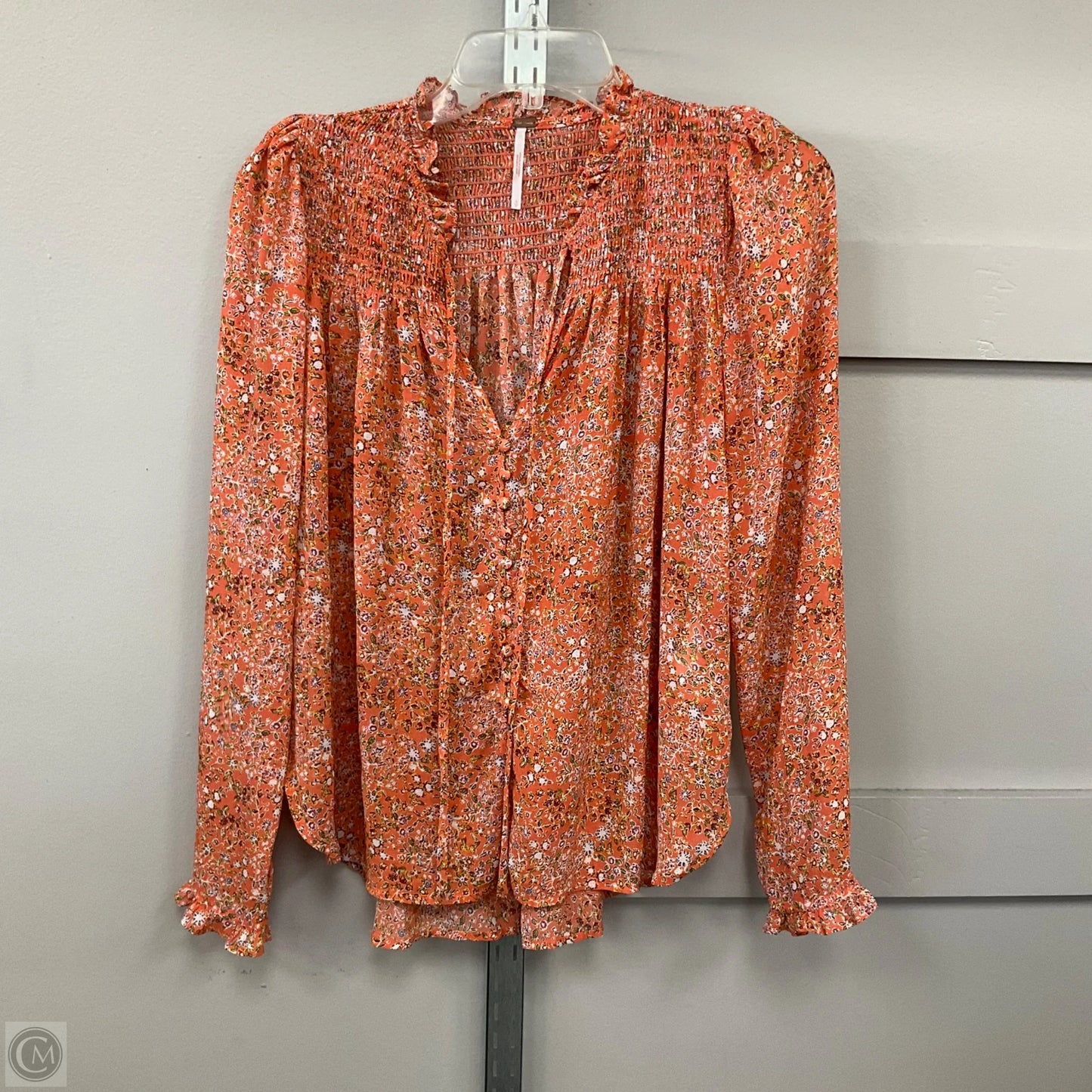 Blouse Long Sleeve By Free People In Floral, Size: S
