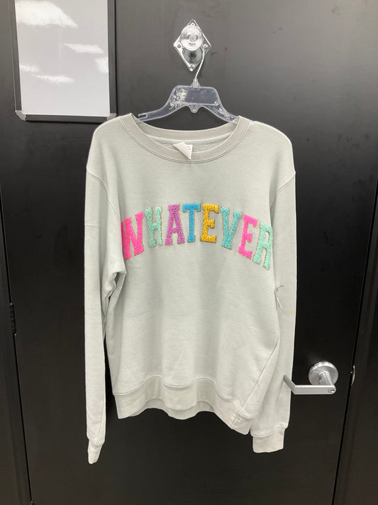 Sweatshirt Crewneck By Clothes Mentor In Grey, Size: M