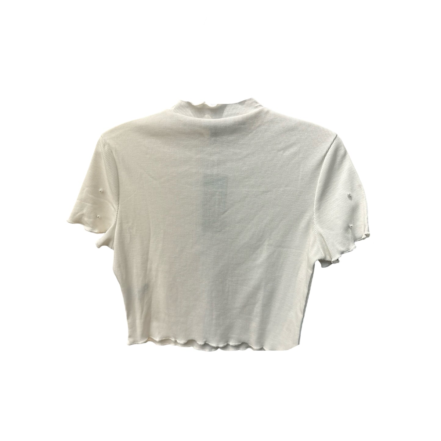 Top Short Sleeve By Shein In White, Size: L