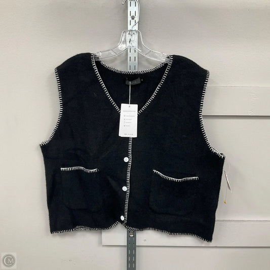 Vest Sweater By Clothes Mentor In Black, Size: Xl