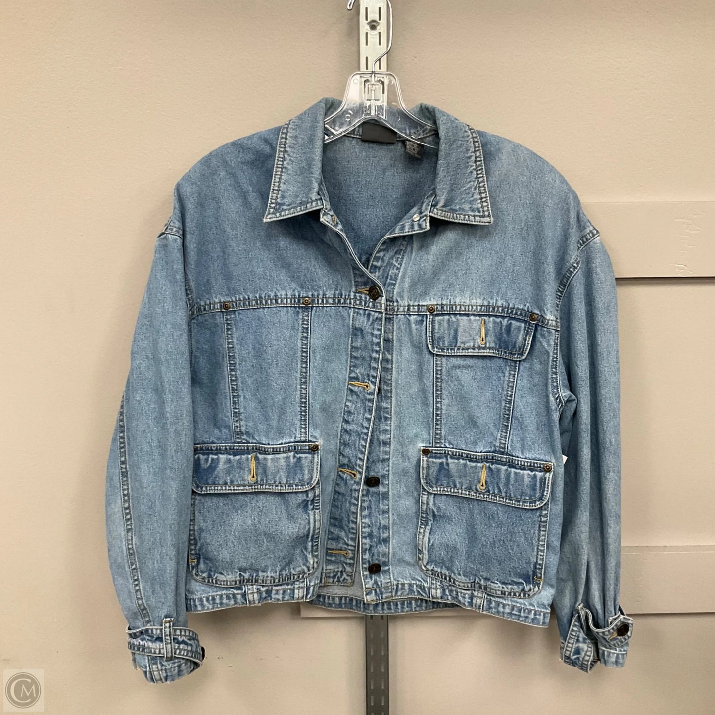 Jacket Denim By Liz Wear In Blue Denim, Size: S