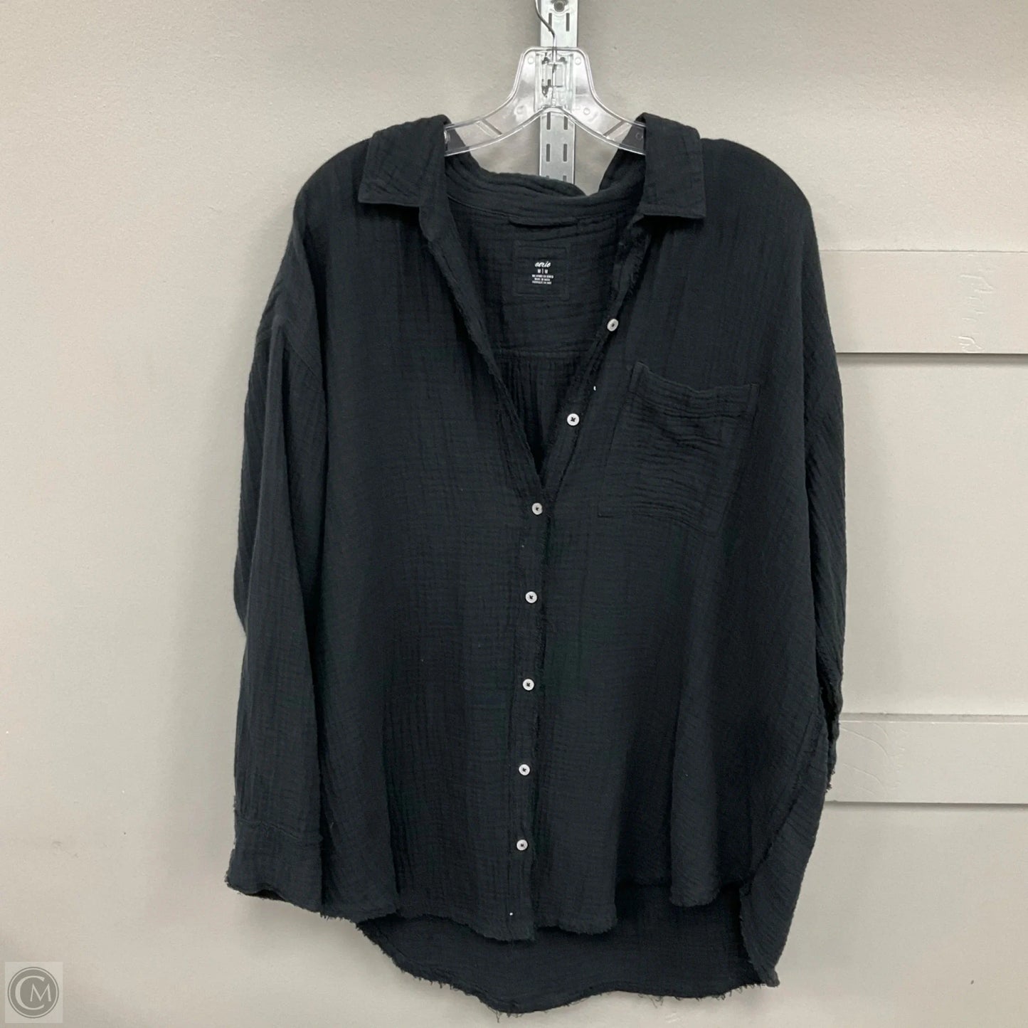 Top Long Sleeve By Aerie In Black, Size: M